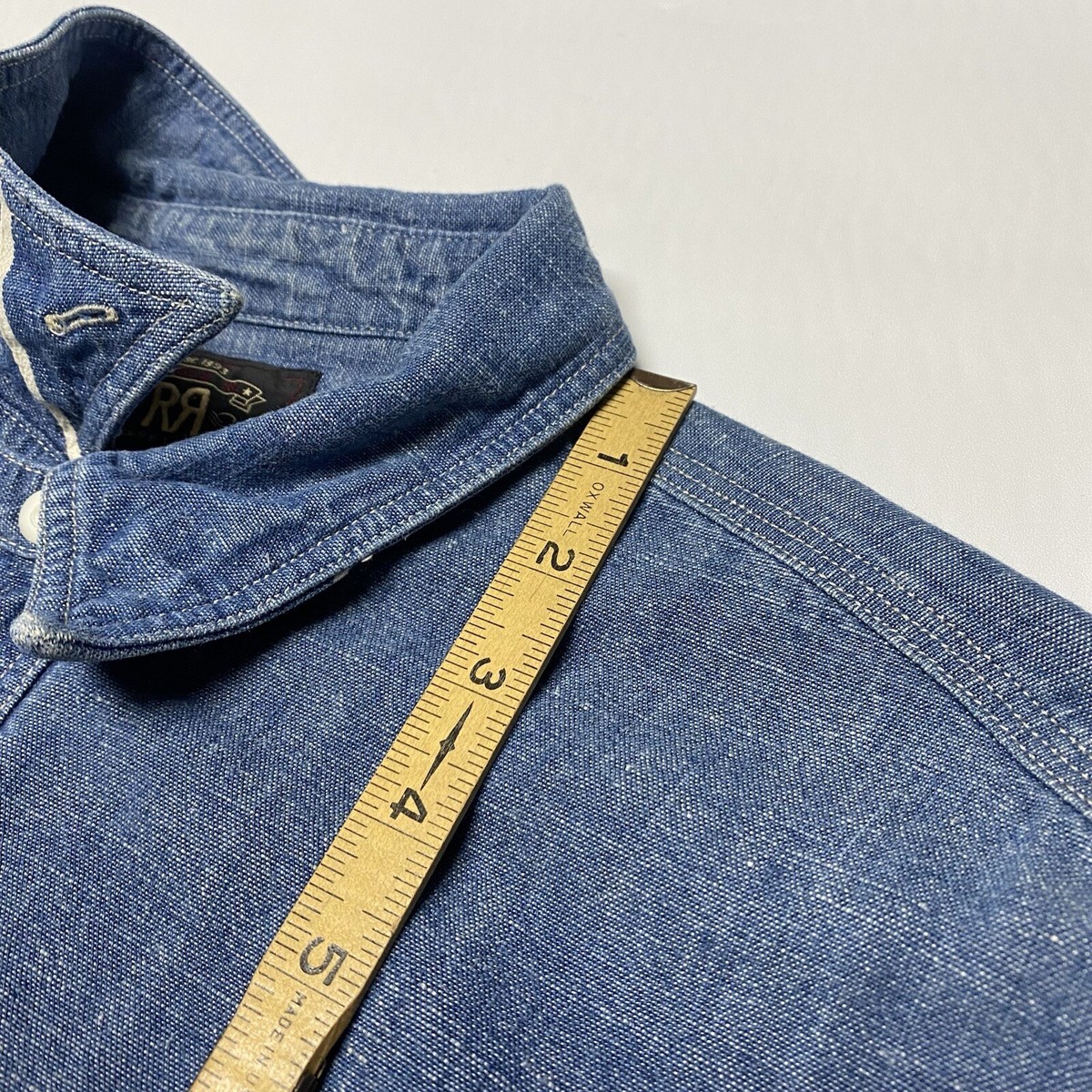 RRL Double RL Ralph Lauren Blue Chambray Shirt Selvedge M