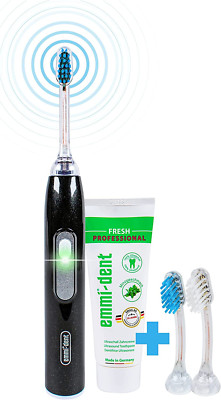 Emmi-Dent Elektrische Ultraschall Zahnbürste Metallic Black Diamond I Ultraschal