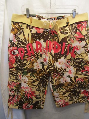 NWT MENS ANOTHER HYPE PIECE PARADISE HAWAIIAN CARGO SHORTS SIZE 38 INSEAM 13''