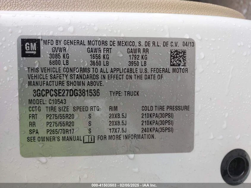 Alternador usado compatible con: Chevrolet Silverado 1500 2013 camioneta 145 amp ID 20881337 G Foto 4 de 4