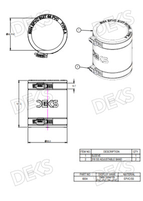 Deks 6004 DN65 PVC Rubber Joiner Coupling OD 63-72mm, Reg | eBay Australia