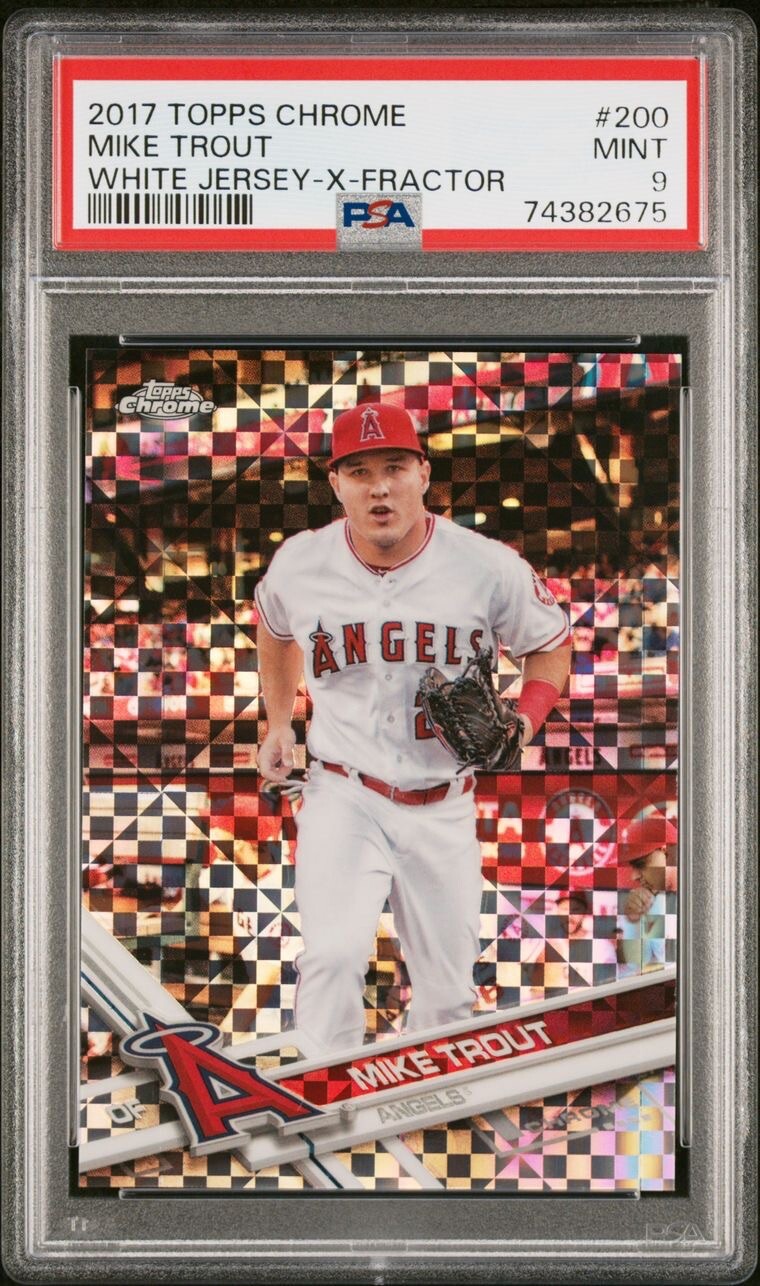 2017 Topps Chrome 200 Mike Trout White Jersey X-Fractor PSA 9 MINT LA Angels