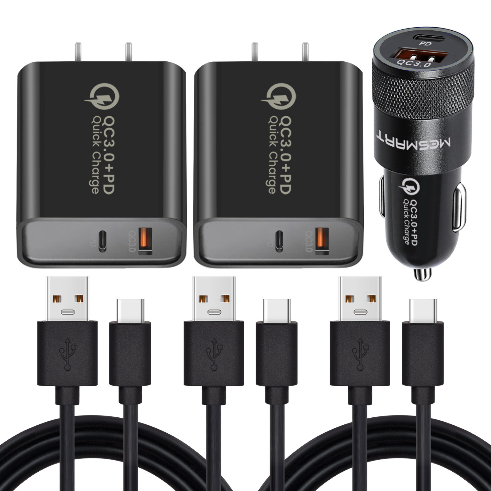 Fast Charger USB Type C Wall Car Adapter Cable For Samsung Galaxy A54 A53 5G lot