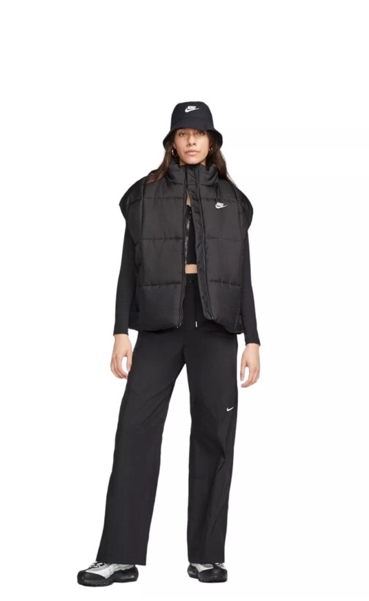 Nike Sportswear Black Puffer Vest Therma-Fit Oversized