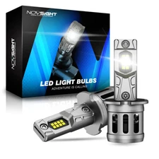NOVSIGHT Pair H3 LED Headlight Bulbs Conversion Kit Bright White 6500K 20000LM
