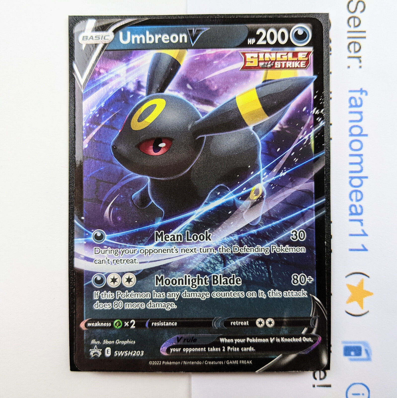 V Heroes Tin: Umbreon V SWSH203 - Pokemon TCG Live Code – Card