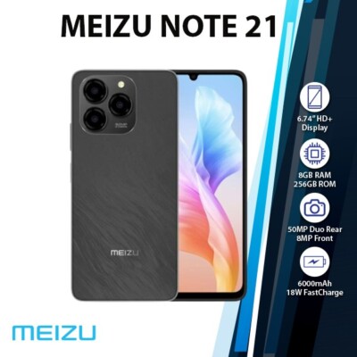 MEIZU Note 21 Android Cell Phone (Black/8GB+256GB/Dual SIM/Unlocked/NEW)