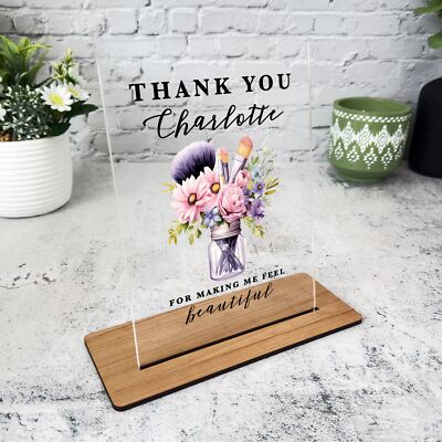Hochzeit Danke fürs Schminken Geschenk personalisiert Acryl Plakette