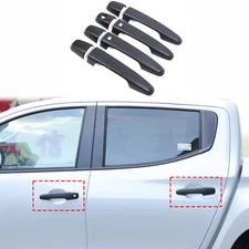 ABS Matte Black Outer Door Handle Cover Trim For Mitsubishi L200 Triton 2019-23