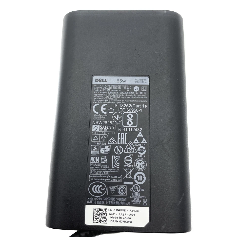 Genuine Dell AC Adapter For Latitude 3190 5300 7300 7400 Laptop Charger 65W - Image 2 of 4