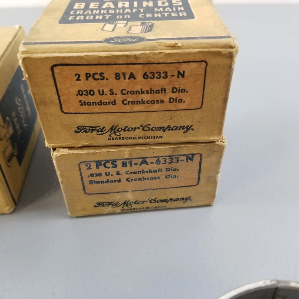 Juego de rodamientos principales cabeza plana Ford Mercury 1939-48 .030 81A-6331-N 81A-6333-N NOS Foto 4 de 4