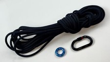 50ft Static Climbing Rope Safety Cord with 30KN Locking Carabiner O-Ring