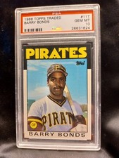 BEAUTIFULLY CENTERED! PSA 10 GEM MINT 1986 TOPPS TRADED #11T BARRY BONDS ROOKIE 