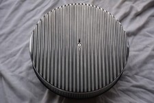 14 Raised Finned Aluminum Air Cleaner Filter Recessed Base Street Rod Muscle