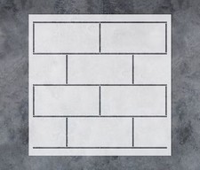 Geometric Brick Wall Stencil Template Reusable for Wall Art, DIY Crafts, Home De