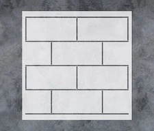 Geometric Brick Wall Stencil Template Reusable for Wall Art, DIY Crafts, Home De