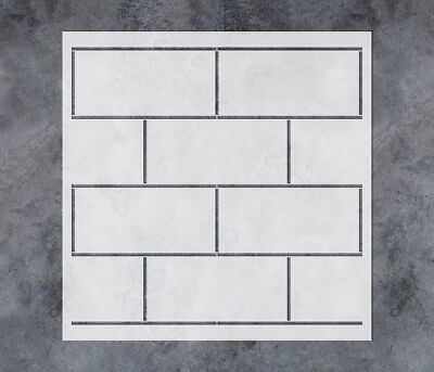 Geometric Brick Wall Stencil Template Reusable for Wall Art, DIY Crafts, Home De