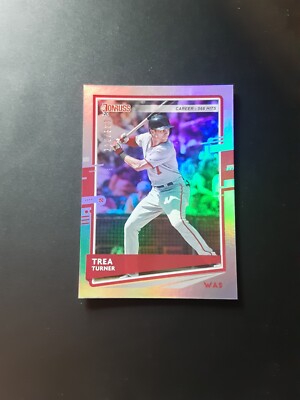 2020 Panini Donruss Trea Turner Career Stat Line 110/500 #108 Nationals Dodgers 