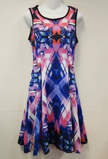 Just Love Summer Sun Dress Medium Kaleidoscope Retro Crystal Colorful Stretch
