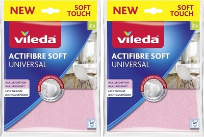 Vileda Actifibre Soft Universal, 2er Set Mikrofasertu¨Cher - streifenfreie