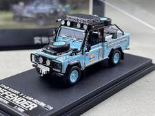 CR SW 1:64 Blue Gulf Defender 90 Pickup Sports Model Diecast Metal Car