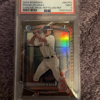 #ad FRANKLIN ARIAS 2025 BOWMAN CHROME #BCP 67 REPTILIAN REFRACTOR PSA 9 $28.00