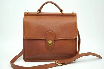 Coach Willis 9927 Sac Besace Cuir Marron Fermoir Tourniquet 7253h USA - Photo 1/4