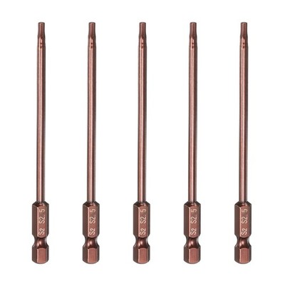 5 Stück Sechskantschlüssel Bohrer Bit 2,5mm Metrisch 4'' Länge S2 Stahl
