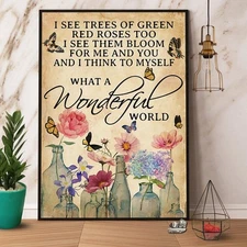 Butterfly What A Wonderful World Paper Poster No Frame Matte Wall Art Decor