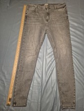 River Island Molly Grey Skinny Jeans - UK Size 16 - Mid Rise Super Stretch