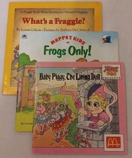 Fraggle Rock Muppet Babies Kermit Fozzie Children's Book Lot of 3 Vintage 