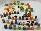 Vtg 1970's Fisher Price Little People Wooden/Plastic Fig. & Accessories Lot 50!