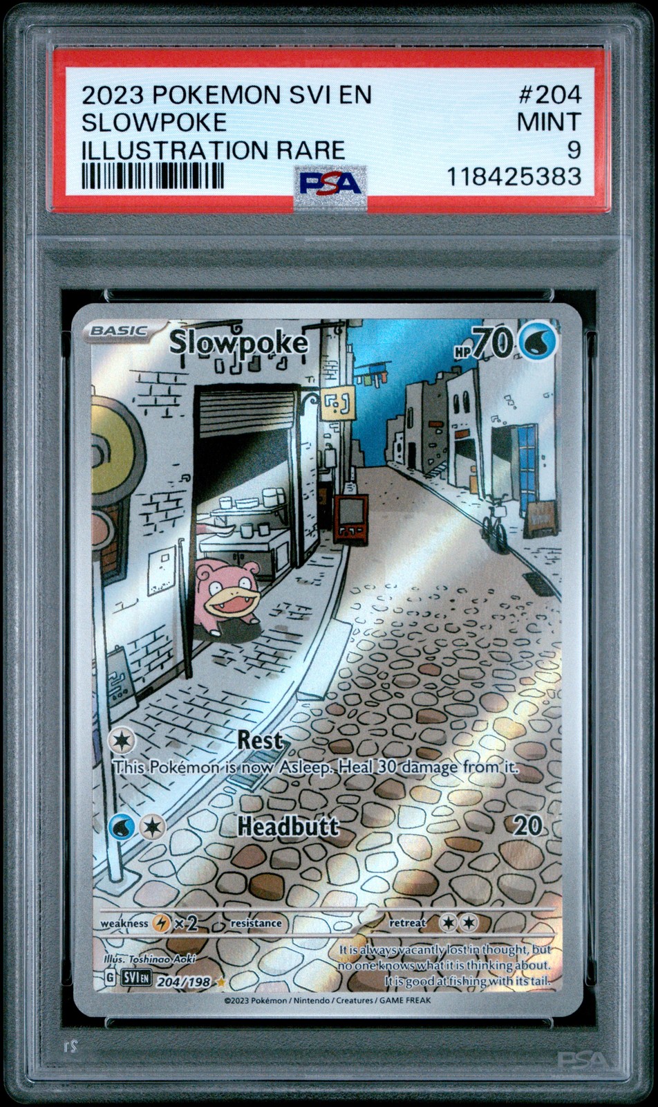 2023 POKEMON SVI EN-SCARLET & VIOLET ILLUSTRATION RARE #204 SLOWPOKE PSA 9