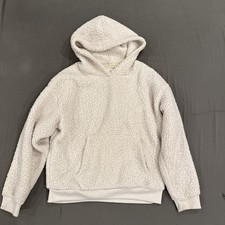 American Eagle Women s Sherpa Hoodie, Cream, Size M