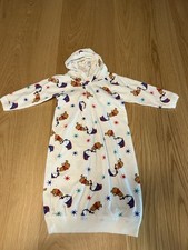 Vintage Y2K Disney Winnie the Pooh Bear Sleep Gown NB Baby 0-3 Month Hood