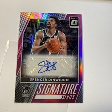 2017/18 Panini Donruss Optic Spencer Dinwiddie #/25 Pink Prizm AUTO Signature 44