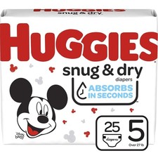 Huggies Snug  Dry Baby Diapers, Size 5, 25 Ct