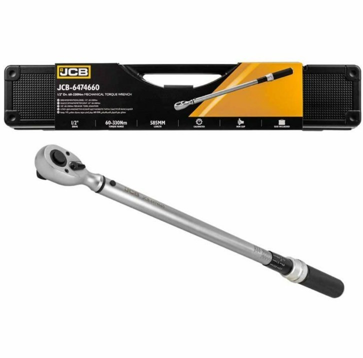 JCB 1/2"" Mechanical Torque Wrench, 60-330 Nm High Tooth Ratchet JCB-6474660