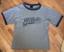 Vintage 2003 Super Mario Bros Ringer Graphic Medium Changes Nintendo T-Shirt
