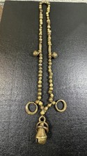 Amazing Strand of Antique Baule Brass Beads 32” With Bells Nice Patina Rare Find