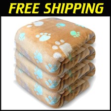 Large Dog Blanket Set, Cute Paw Print Design