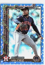 2025 Topps Holiday #H24 Framber Valdez Blue Metallic Holiday Lights