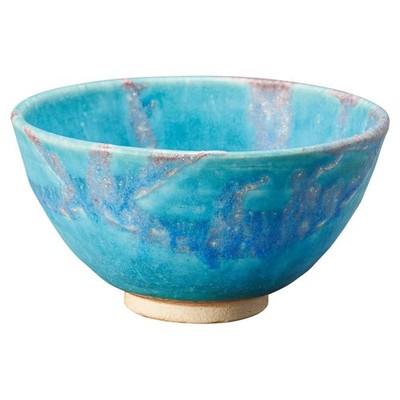 Shigaraki Ware Hechimon Rice Bowl  Diameter 11cm  Dew Grass Blue made in Japan