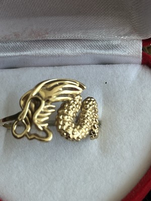 Gold ring18 kt, beautiful dragon, one of the kind, 6,3gr,  Size8