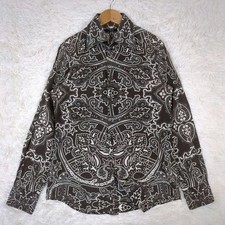 Gucci Dress Shirt Paisley Cotton Brown Size 40 15 3/4 Made in Italy From Japan