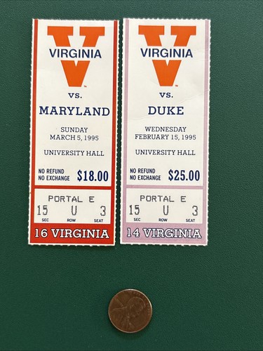 1994 1995 VIRGINIA BASKETBALL TICKET STUB LOT DUKE MARYLAND FSU GEORGIA TECH - Picture 7 of 7