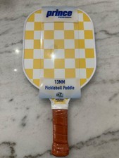 New Prince Pickleball Pro Paddle White  Yellow Checkerboard 13MM USA Approved
