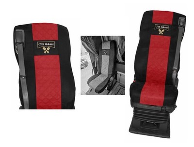 Sitzbezüge für Daf ab 2021 XF-new XG XG+, schwarz-rot Old Skool klappbar