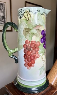Antique JPL Jean Pouyat Limoges France #559 Tankard Pitcher Grapes