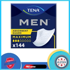 TENA Incontinence Guards for Men, Maximum Absorbency, Solid Pattern, 144 Count